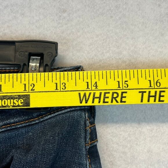 TRUE RELIGION Women’s Jeans Size 27 Blue Halle Mid Rise Capri Distressed Skinny - Picture 9 of 16